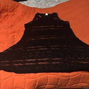 West Loop Black Sleeveless Lace Dress